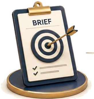 Tablet with a brief and a target